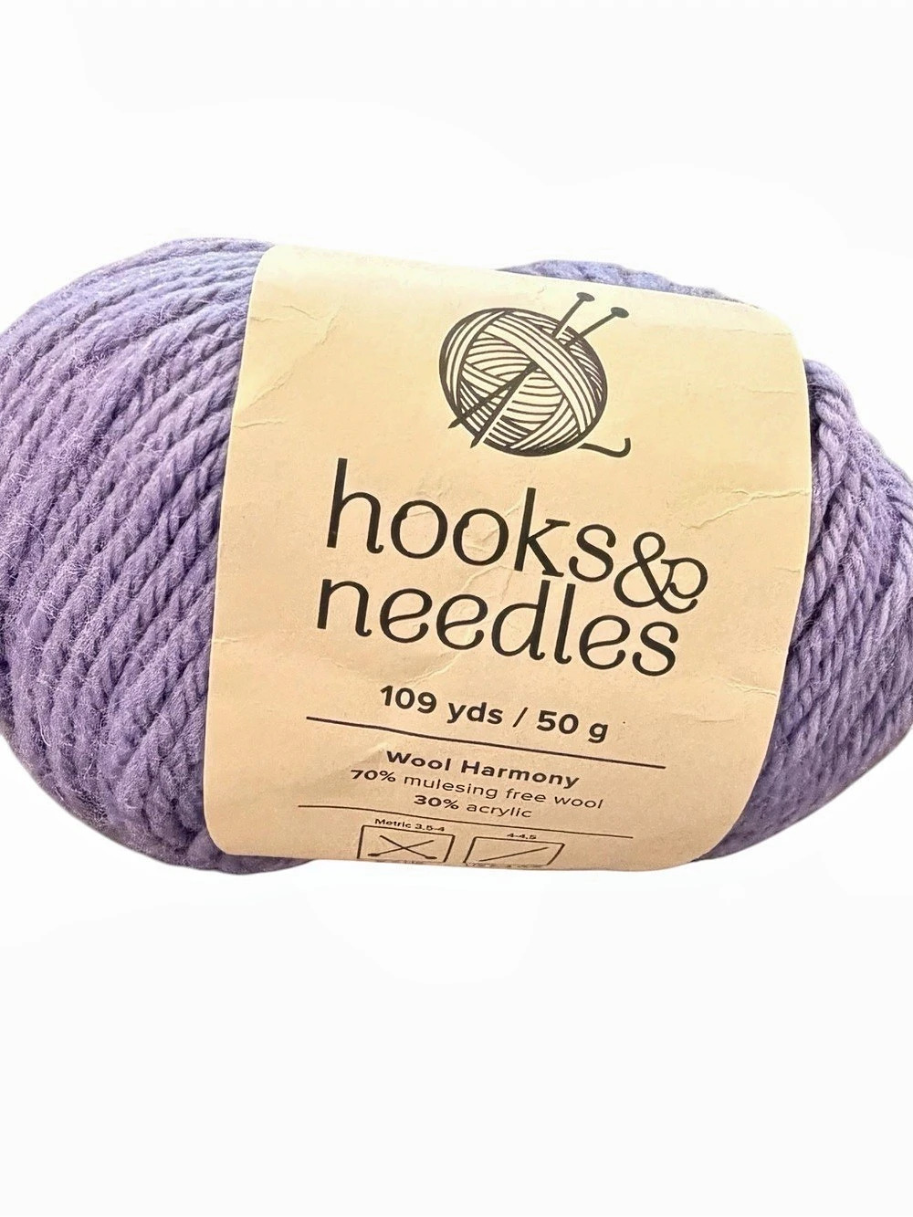 Wool Harmony Yarn Skein New Crochet Knit Mulesing Free Wool Acrylic Purple Italy
